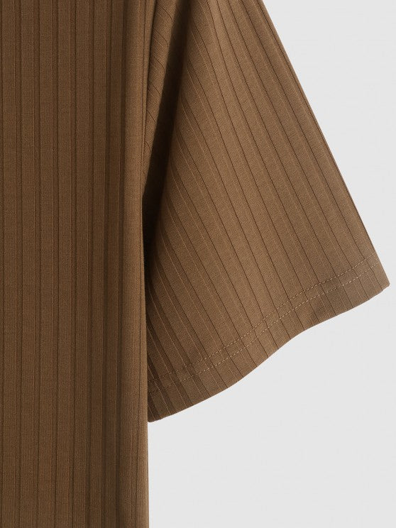 V Neck Collared T-Shirt And Drawstring Shorts - Grafton Collection