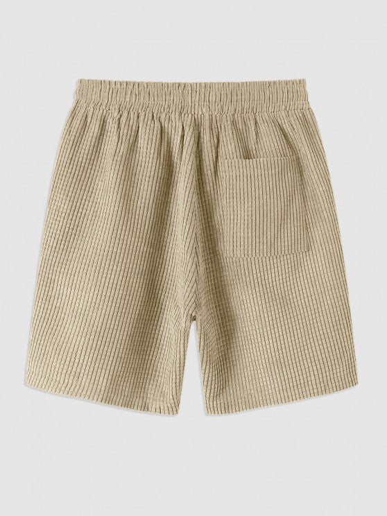 V Neck Collared T-Shirt And Drawstring Shorts - Grafton Collection