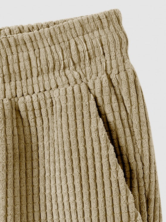 V Neck Collared T-Shirt And Drawstring Shorts - Grafton Collection