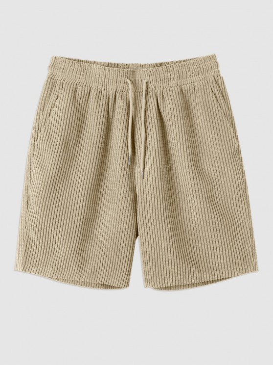 V Neck Collared T-Shirt And Drawstring Shorts - Grafton Collection