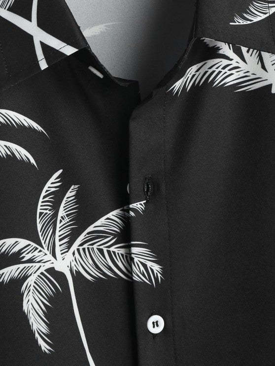 Coconut Tree Printed Shirt And Shorts - Grafton Collection