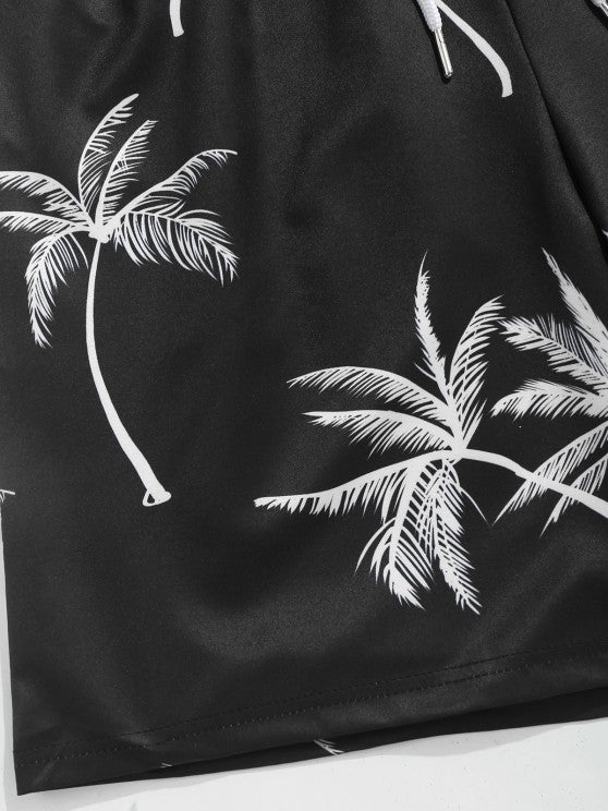 Coconut Tree Printed Shirt And Shorts - Grafton Collection