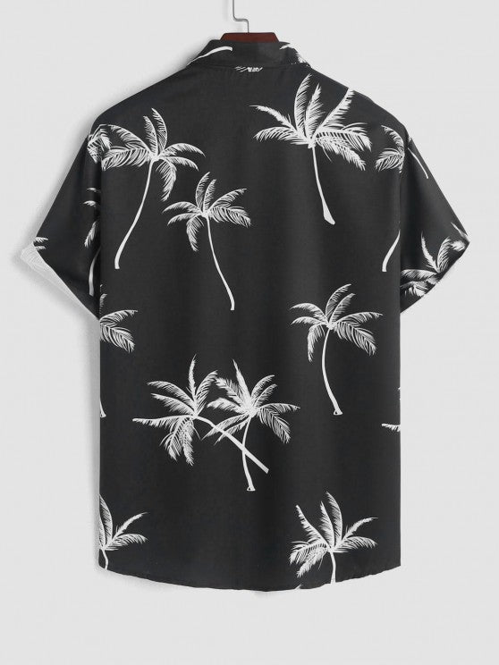 Coconut Tree Printed Shirt And Shorts - Grafton Collection