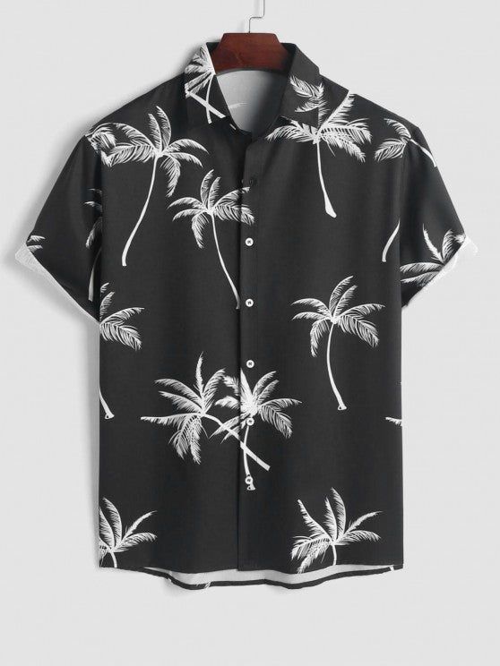 Coconut Tree Printed Shirt And Shorts - Grafton Collection