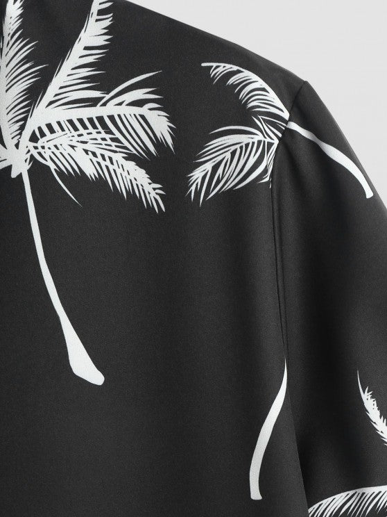 Coconut Tree Printed Shirt And Shorts - Grafton Collection