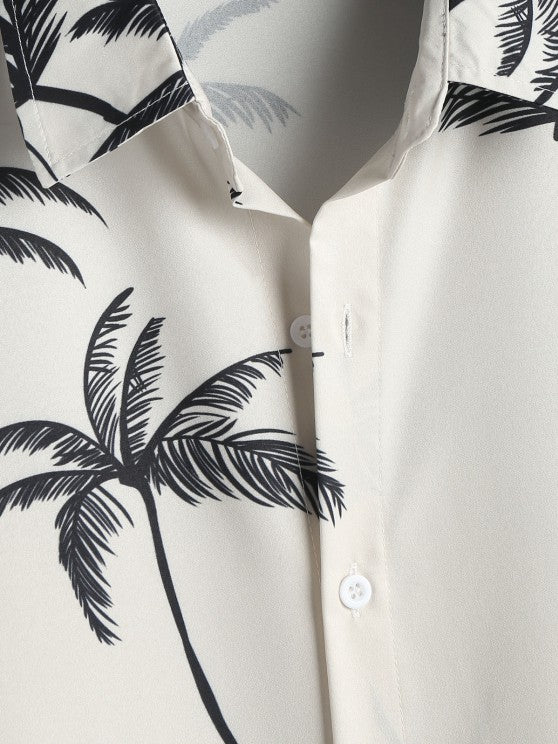 Coconut Tree Printed Shirt And Shorts - Grafton Collection