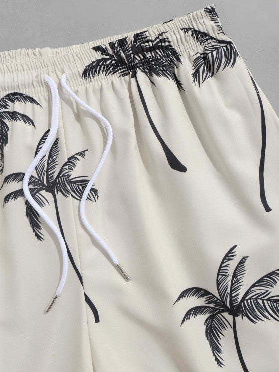 Coconut Tree Printed Shirt And Shorts - Grafton Collection