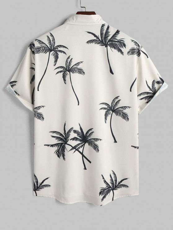 Coconut Tree Printed Shirt And Shorts - Grafton Collection