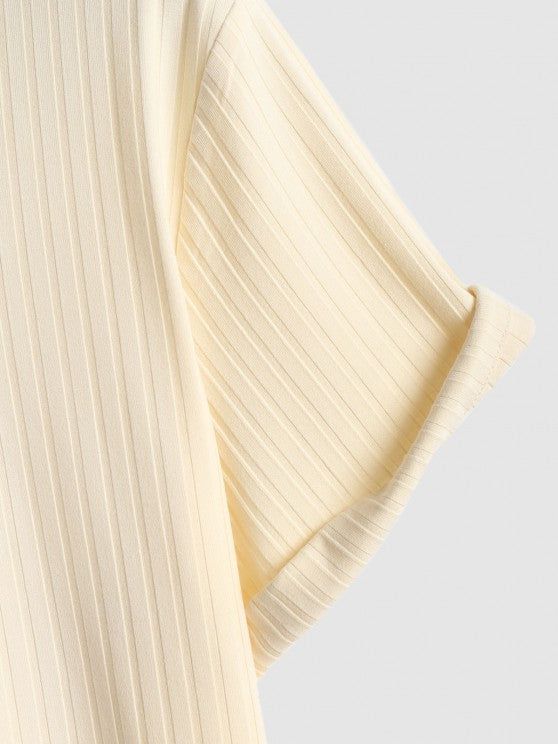 Polo Collared T Shirt With Corduroy Shorts - Grafton Collection