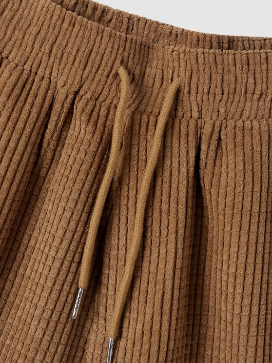 Front Pocket Corduroy Shirt And Shorts Set - Grafton Collection
