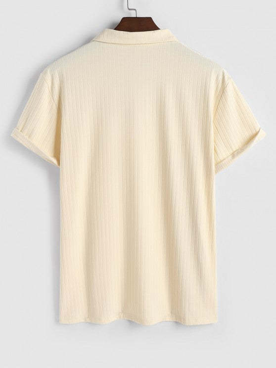 Polo Collared T Shirt With Corduroy Shorts - Grafton Collection
