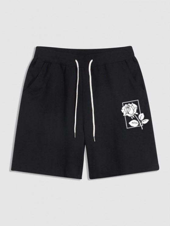 Casual Rose Printed T-Shirt And Sweat Shorts - Grafton Collection