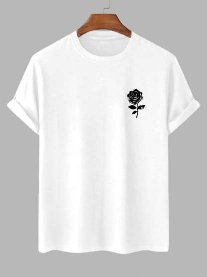 Casual Rose Printed T-Shirt And Sweat Shorts - Grafton Collection