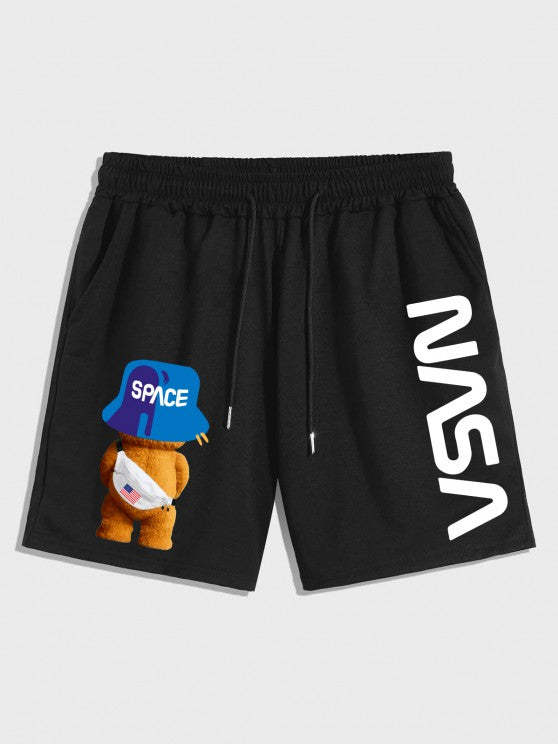 Space Bear Pattern T Shirt And Sweat Shorts Set - Grafton Collection