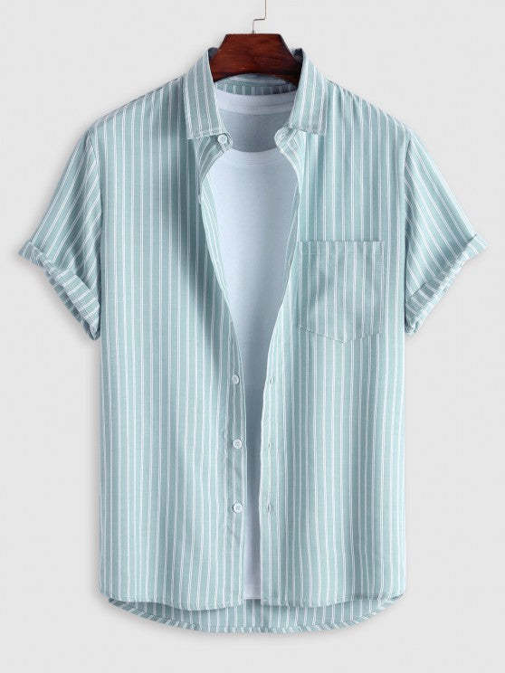 Casual Striped Shirt And Shorts Set - Grafton Collection