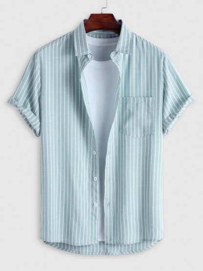 Casual Striped Shirt And Shorts Set - Grafton Collection