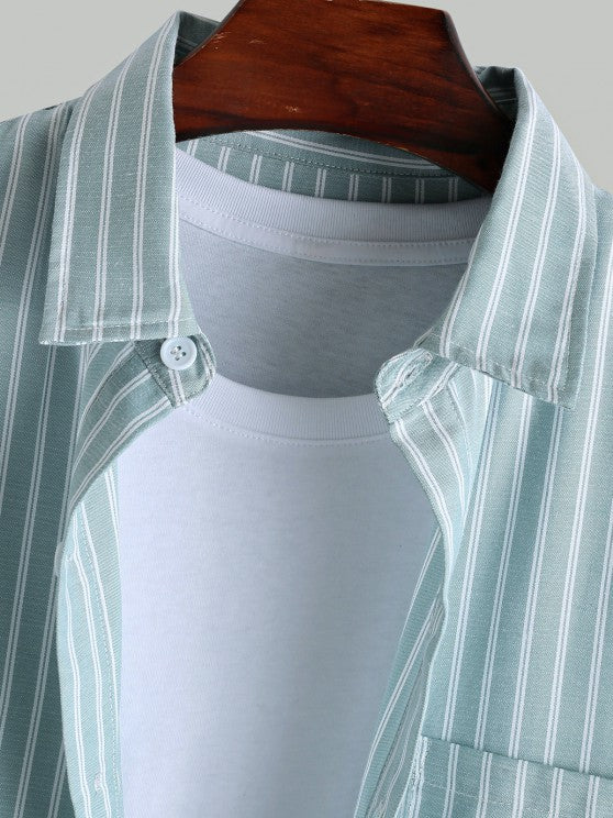 Casual Striped Shirt And Shorts Set - Grafton Collection