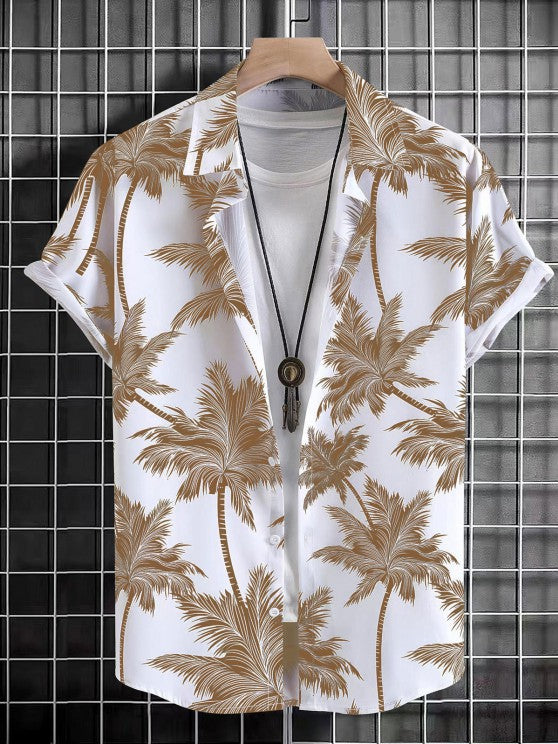 Coconut Tree Printed Shirt And Shorts - Grafton Collection