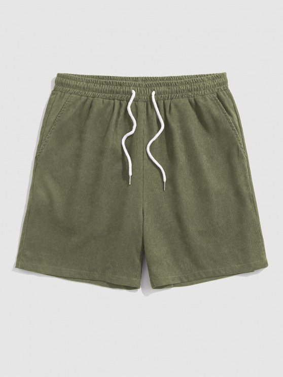 Drawstring Casual Basic Shirt And Shorts Set - Grafton Collection