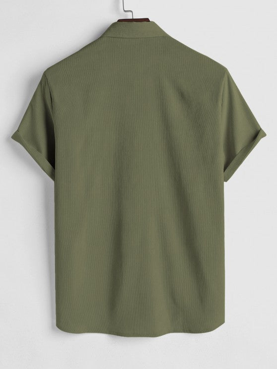 Drawstring Casual Basic Shirt And Shorts Set - Grafton Collection