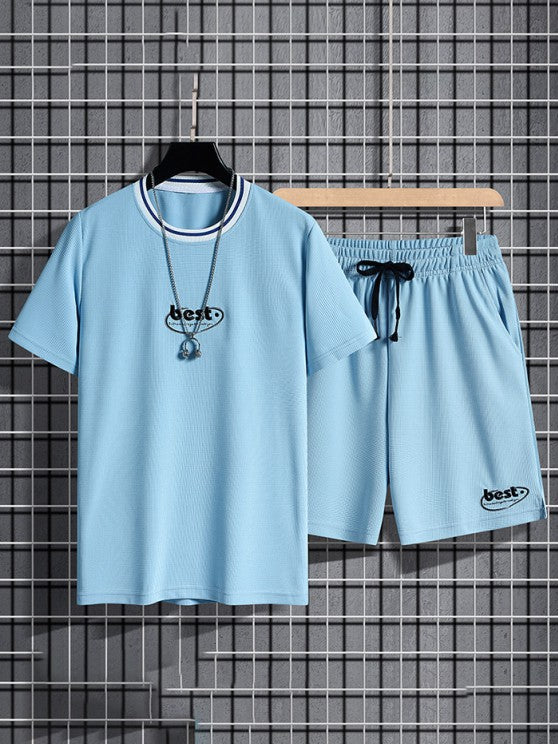 Letter Printed T Shirt And Shorts - Grafton Collection