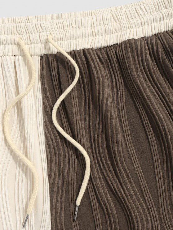 Two Tone Textured Shirt With Shorts Set - Grafton Collection