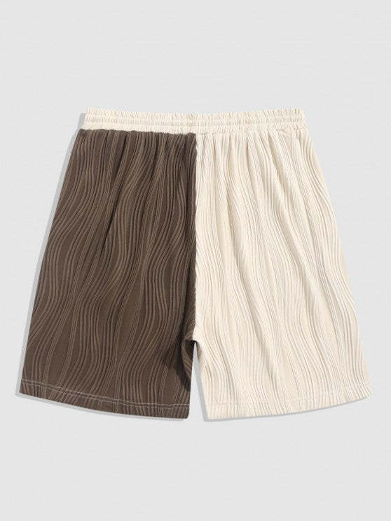 Two Tone Textured Shirt With Shorts Set - Grafton Collection
