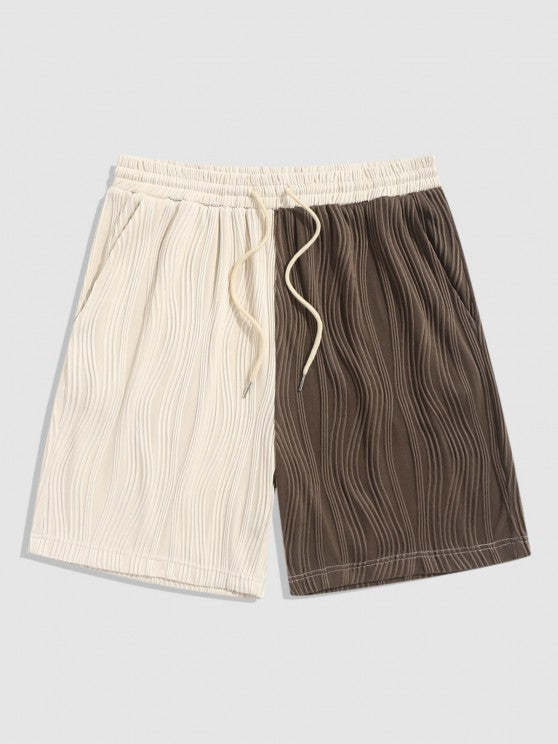 Two Tone Textured Shirt With Shorts Set - Grafton Collection