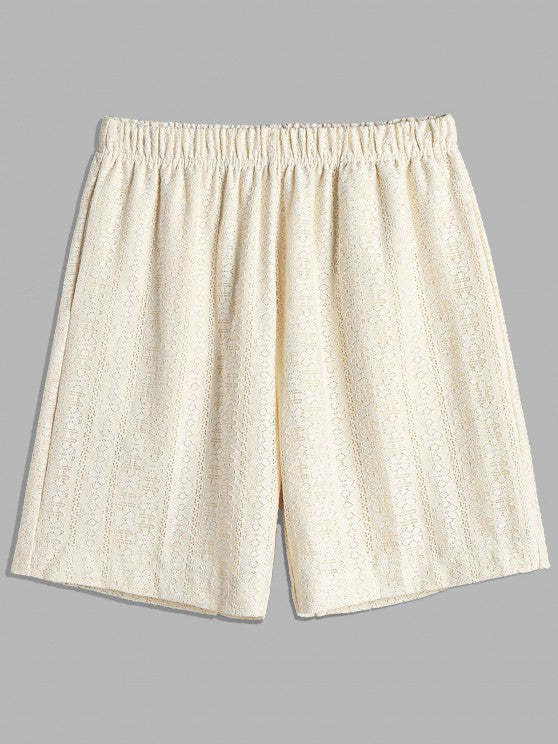 2 Pieces Plain Netted Shirt And Shorts - Grafton Collection
