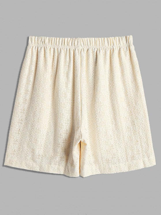 2 Pieces Plain Netted Shirt And Shorts - Grafton Collection