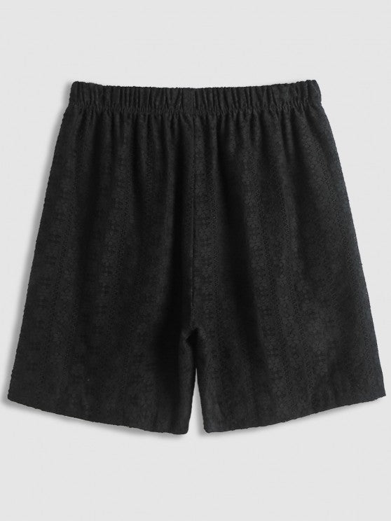 2 Pieces Plain Netted Shirt And Shorts - Grafton Collection