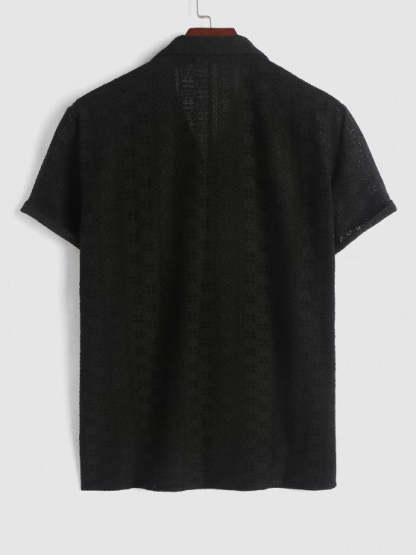 2 Pieces Plain Netted Shirt And Shorts - Grafton Collection