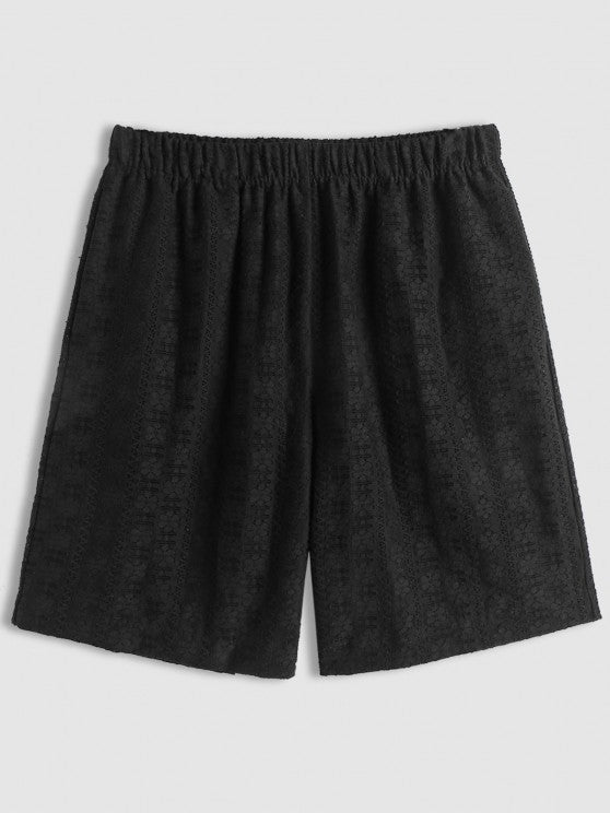 2 Pieces Plain Netted Shirt And Shorts - Grafton Collection