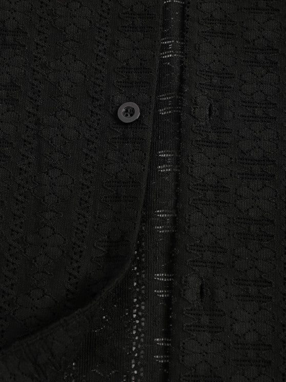 2 Pieces Plain Netted Shirt And Shorts - Grafton Collection