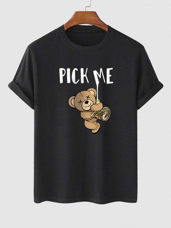 Bear Print T Shirt And Shorts Set - Grafton Collection