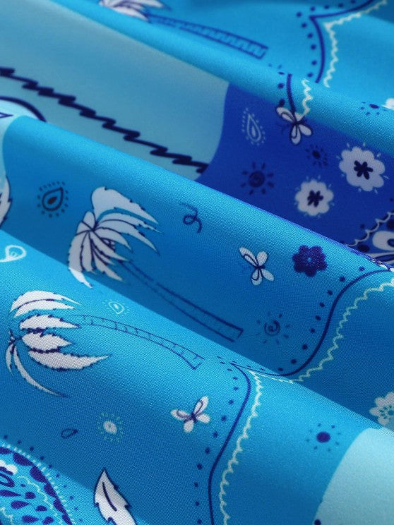 Coconut Tree Pattern Shirt And Shorts - Grafton Collection