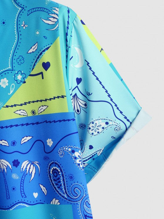 Coconut Tree Pattern Shirt And Shorts - Grafton Collection