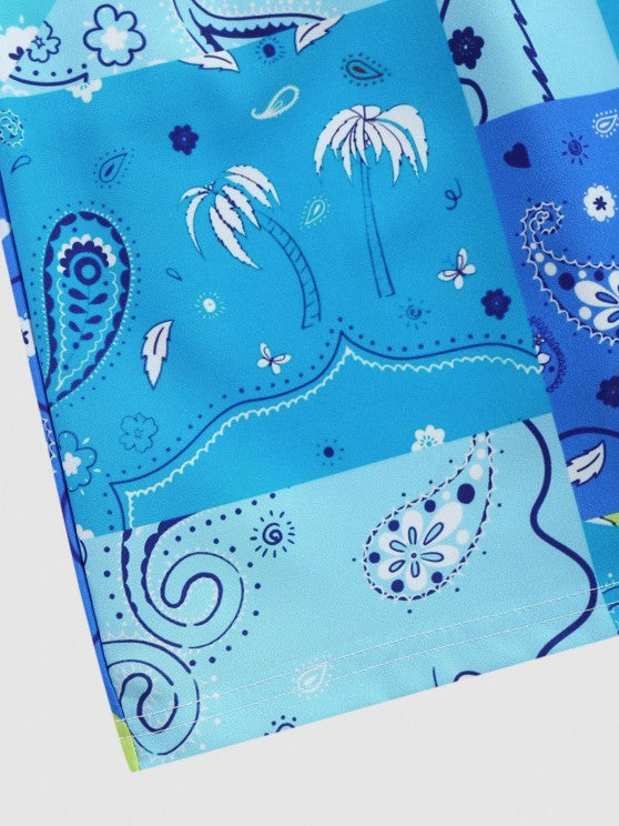 Coconut Tree Pattern Shirt And Shorts - Grafton Collection