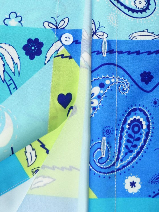 Coconut Tree Pattern Shirt And Shorts - Grafton Collection