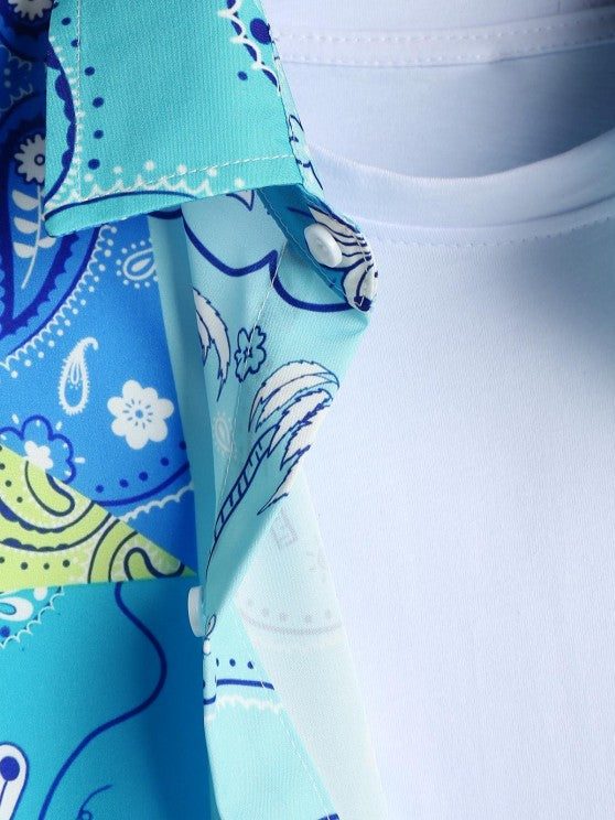 Coconut Tree Pattern Shirt And Shorts - Grafton Collection