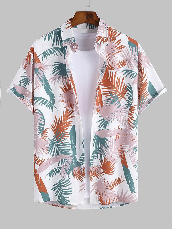 Tropical Palm Printed Shirt And Shorts - Grafton Collection