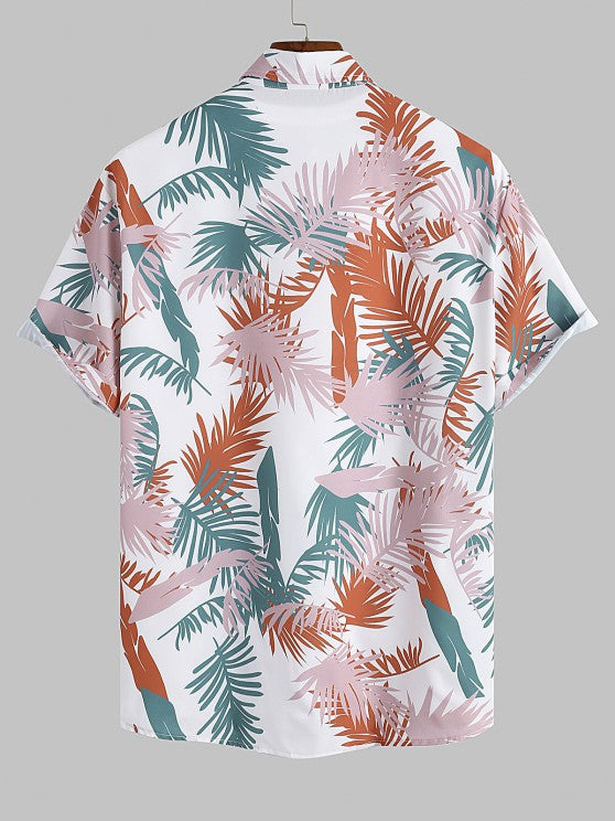 Tropical Palm Printed Shirt And Shorts - Grafton Collection