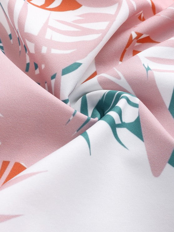 Tropical Palm Printed Shirt And Shorts - Grafton Collection