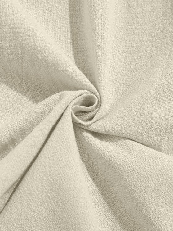 V Neck Plain Shirt And Drawstring Shorts - Grafton Collection