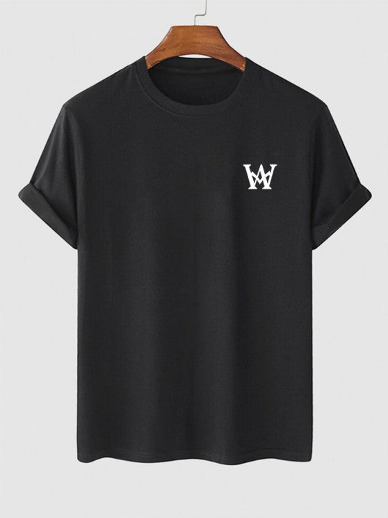 Graphic Printed Short Sleeves T Shirt And Casual Shorts Set - Grafton Collection