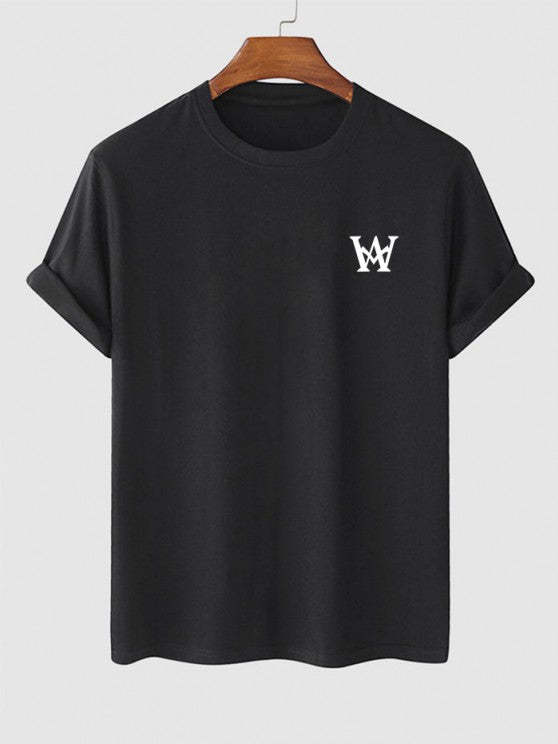 Graphic Printed Short Sleeves T Shirt And Casual Shorts Set - Grafton Collection