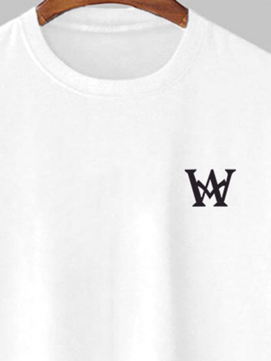 Graphic Printed Short Sleeves T Shirt And Casual Shorts Set - Grafton Collection