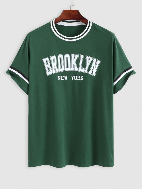 Brooklyn New York Printed T-Shirt And Striped Shorts - Grafton Collection