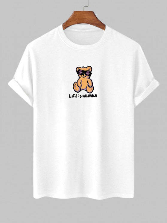 Bear Slogan Printed T Shirt And Shorts - Grafton Collection