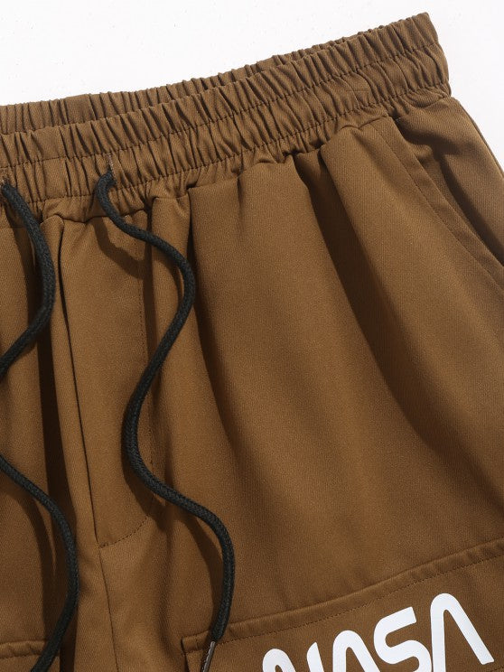 Astronaut Graphic Print T Shirt With Cargo Shorts Set - Grafton Collection